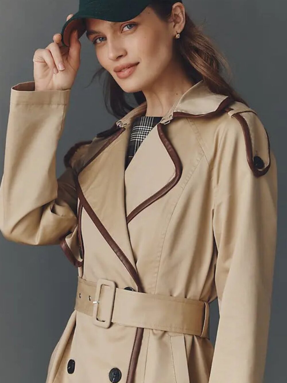 Avec Les Filles Beige Double-Breasted Trench Coat - Like New - Picture 3 of 7